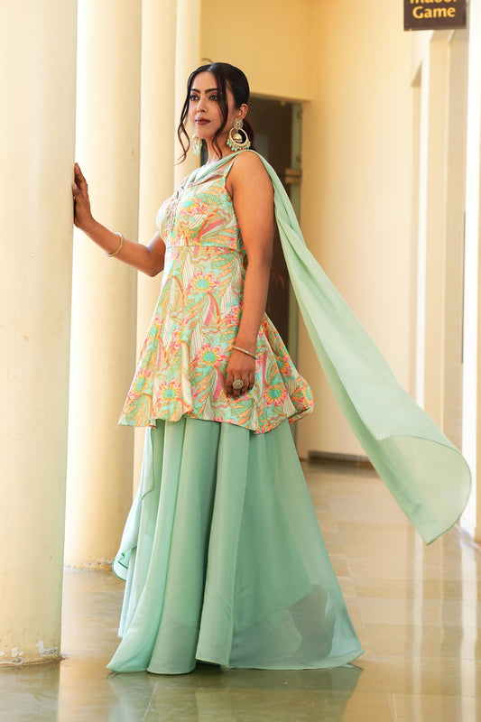 parrot-green-color-designer-lehenga-choli-for-wedding-haldi-function