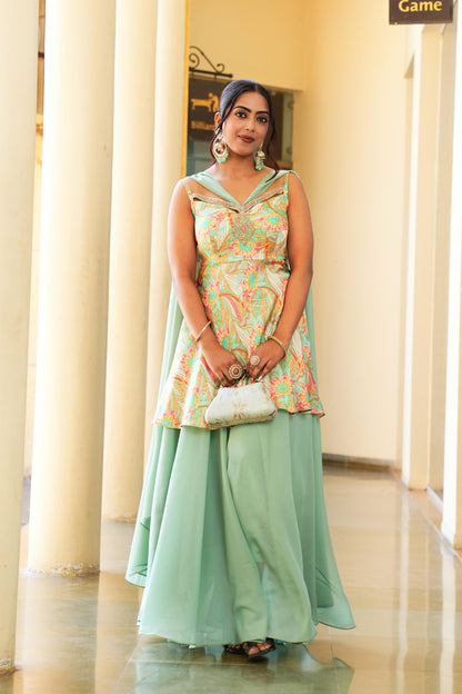 parrot-green-color-designer-lehenga-choli-for-wedding-haldi-function