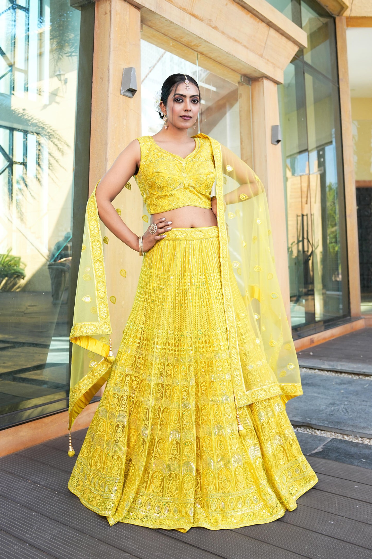 yellow-color-mirror-sequence-embroidery-work-designer-lehenga-choli-for-wedding-haldi-function