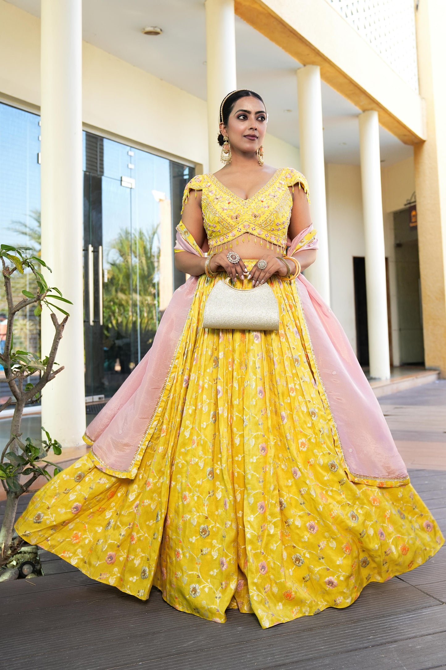 yellow-pink-color-sequence-embroidery-work-designer-lehenga-choli-for-wedding-function