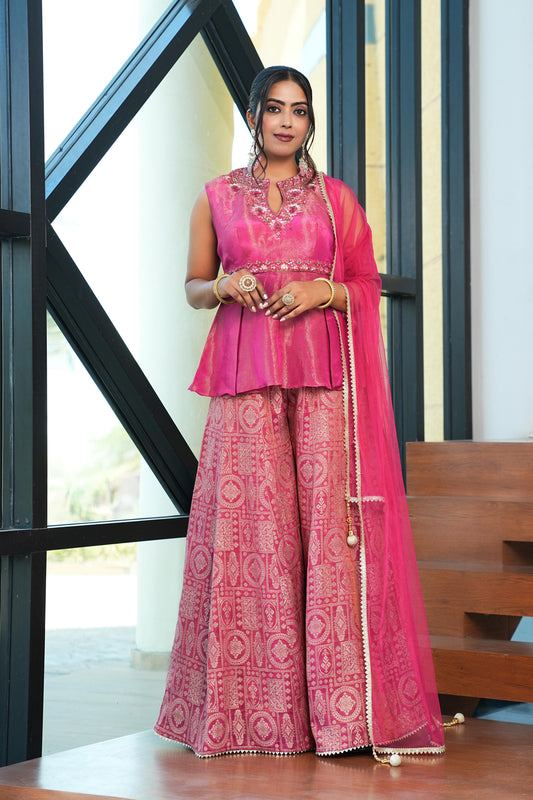 rosy-peach-color-sequence-thread-embroidery-work-designer-lehenga-choli-for-wedding-function