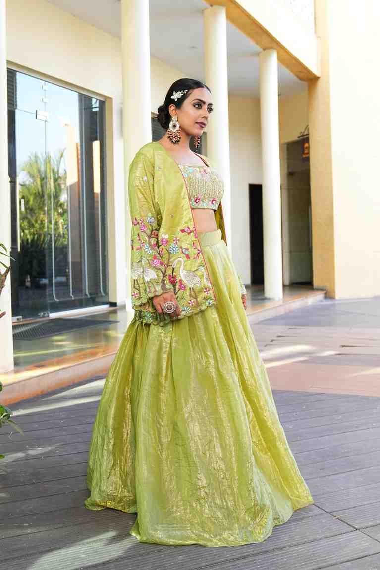 parrot-green-color-sequence-thread-work-designer-wedding-lehenga-choli-for-wedding-function