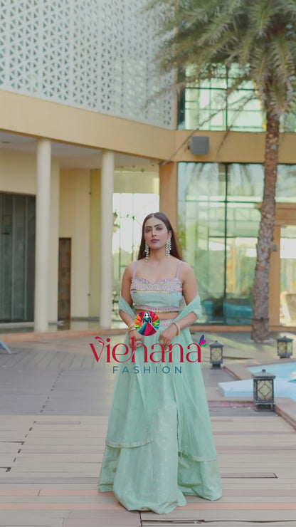 parrot-green-color-sequence-embroidery-work-designer-lehenga-choli-for-wedding-haldi-function